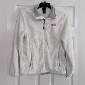 The North Face Pink Ribbon Women's medium white Full-Zip Fleece jacket